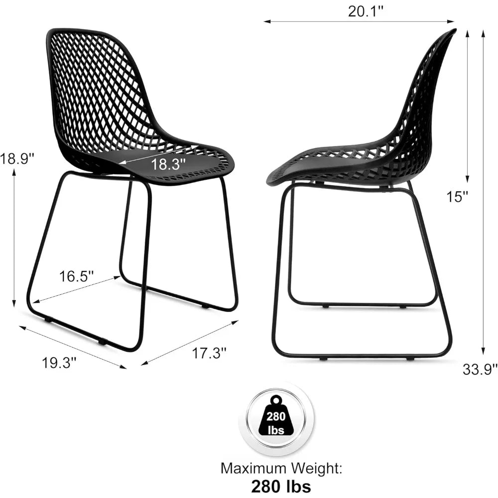 Modern Armless Shell Chair Set