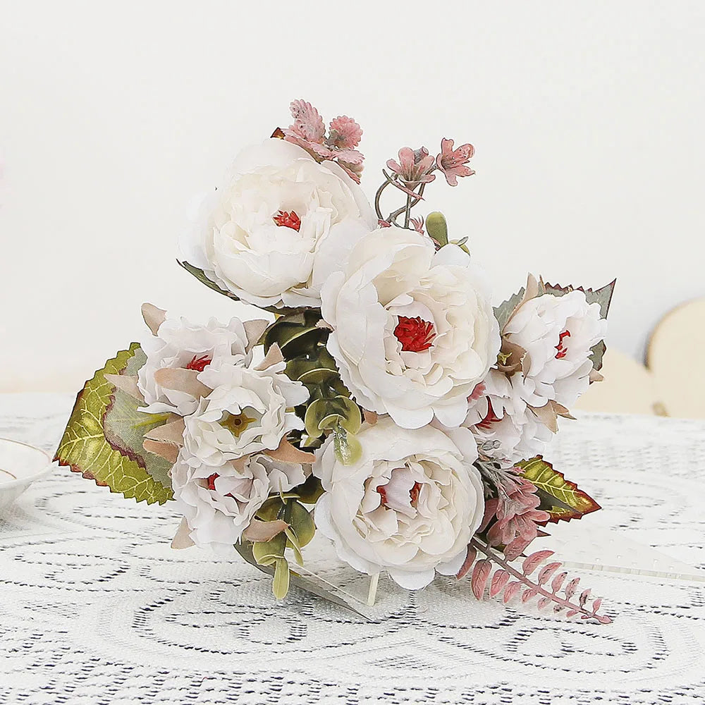 NANDI Artificial Rose Bouquet 9 Heads