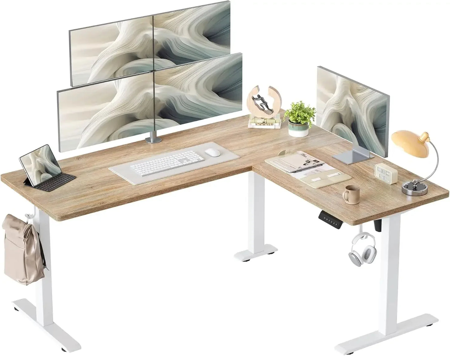 HUANZHUANG L-Shaped Adjustable Standing Desk