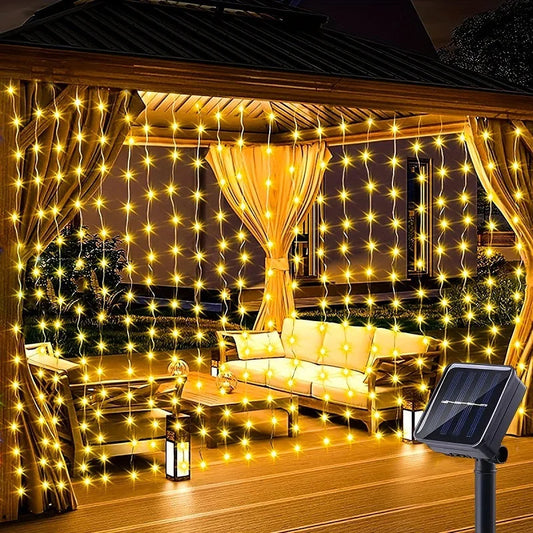 Waterproof Solar Outdoor Curtain Lights