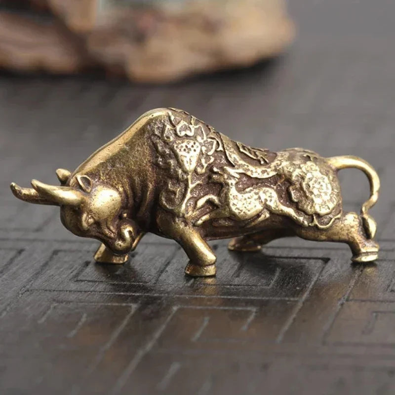 Lucky Brass Bull Statue