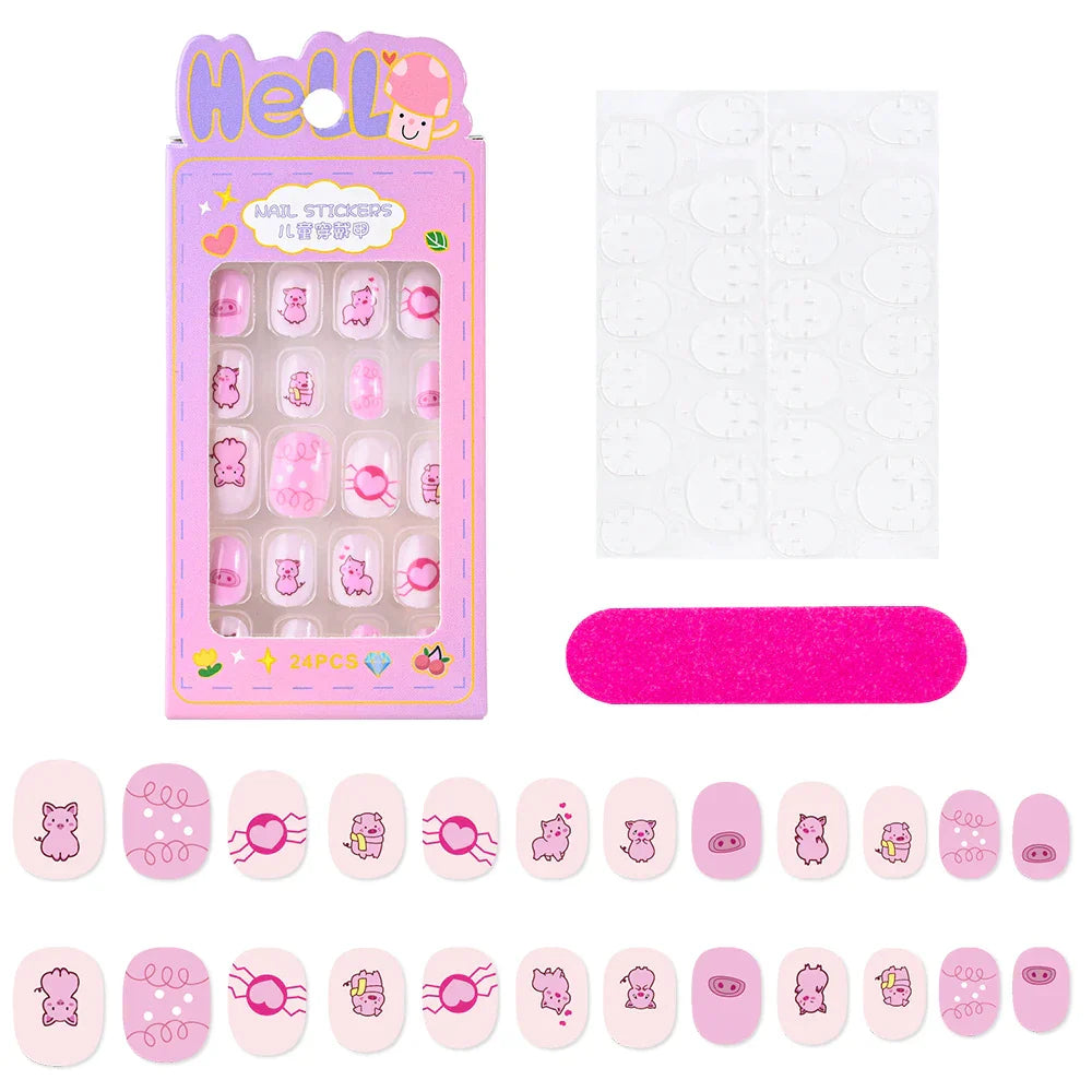 24Pcs Cute Bow Press-On Nails