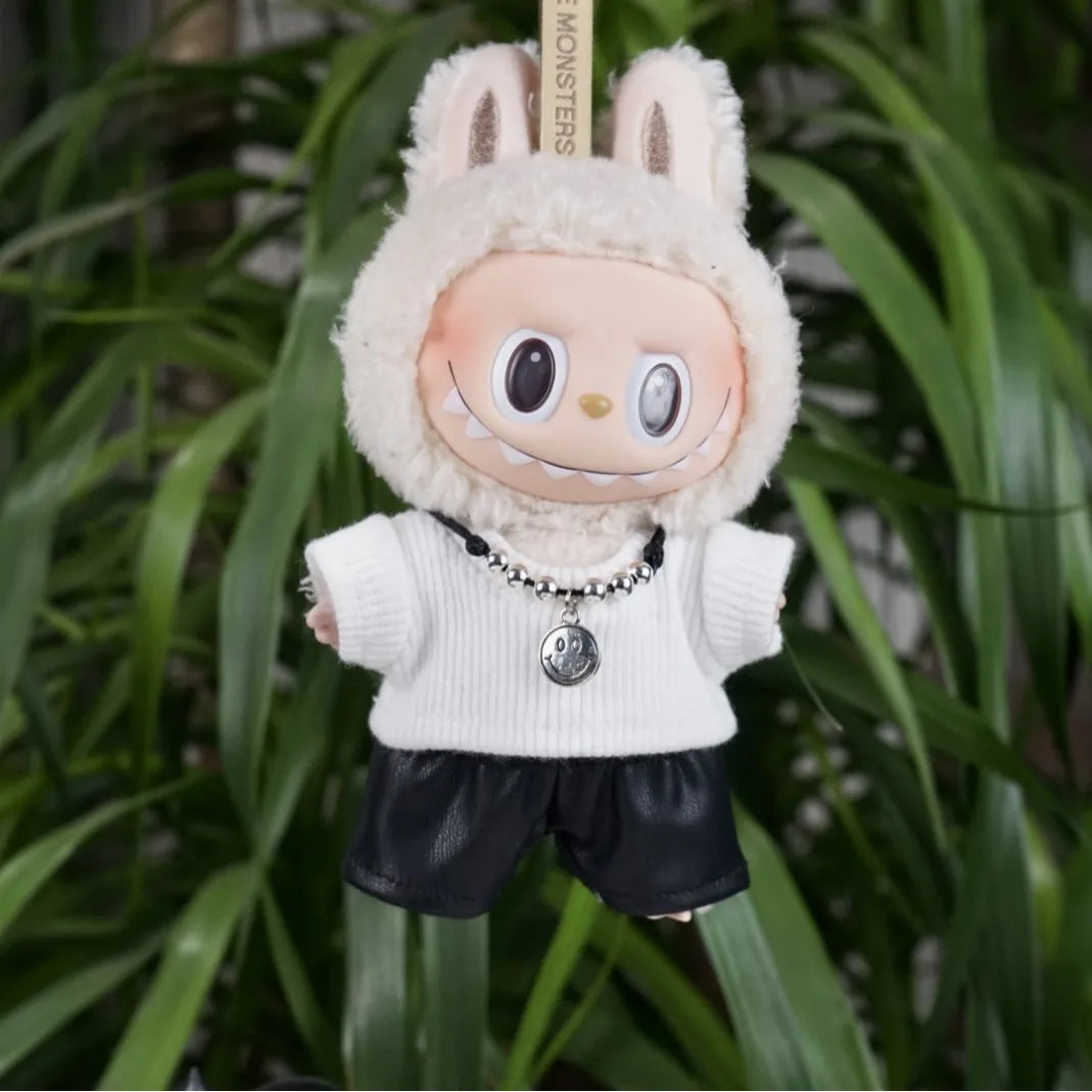 Labubu White Tee & Leather Set