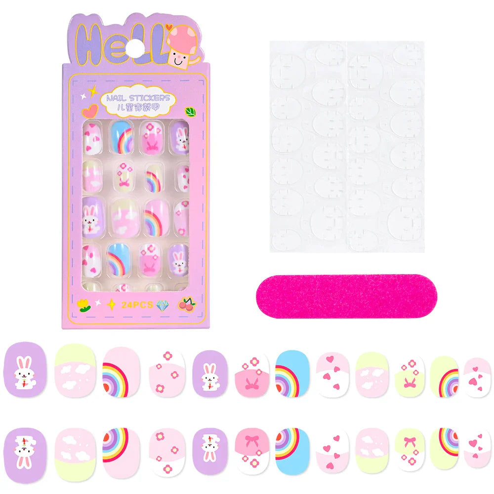 24Pcs Cute Bow Press-On Nails
