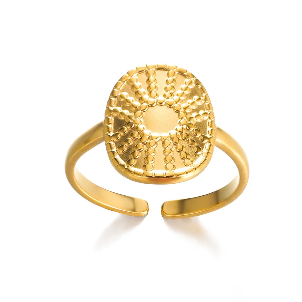 HPTOTMG 316L Gold Stainless Ring