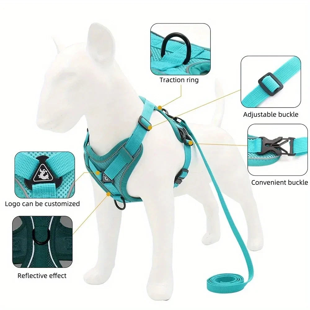 No-Pull Reflective Pet Harness Set