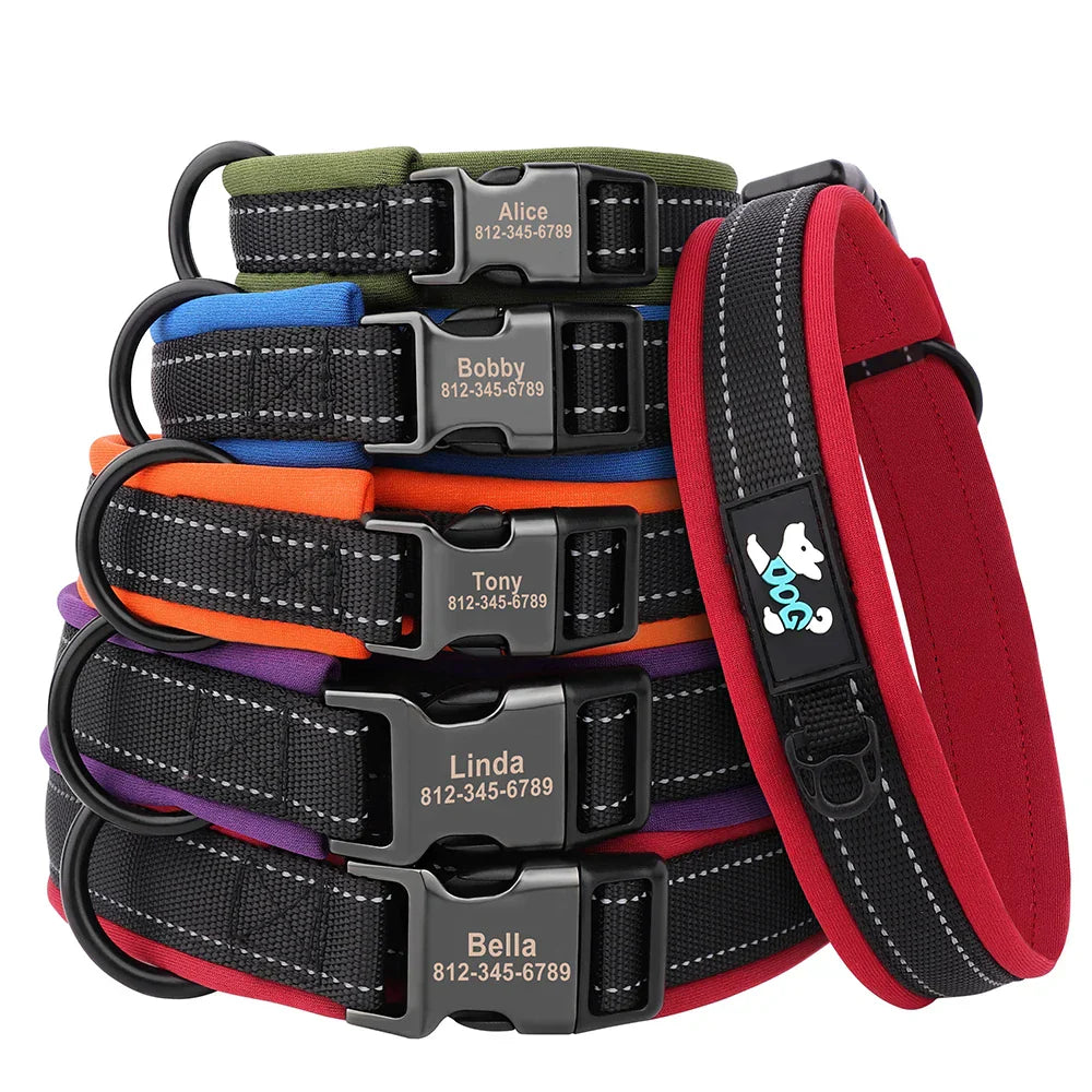 Reflective Personalized Nylon Dog Collar