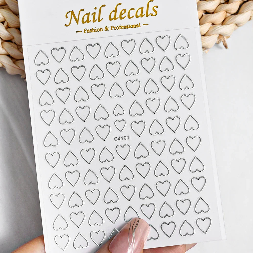 3D Metal Flame Nail Stickers
