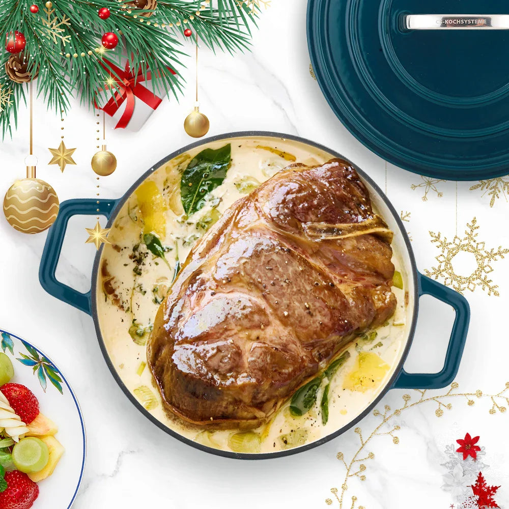 Blue Enamel Cast Iron Dutch Oven