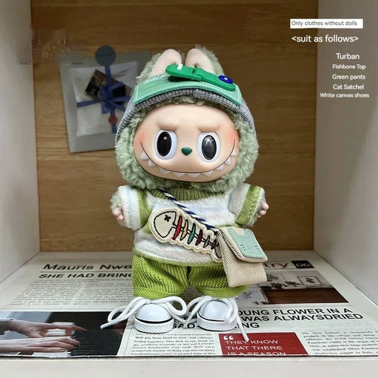 Labubu Green Fish Outfit Set