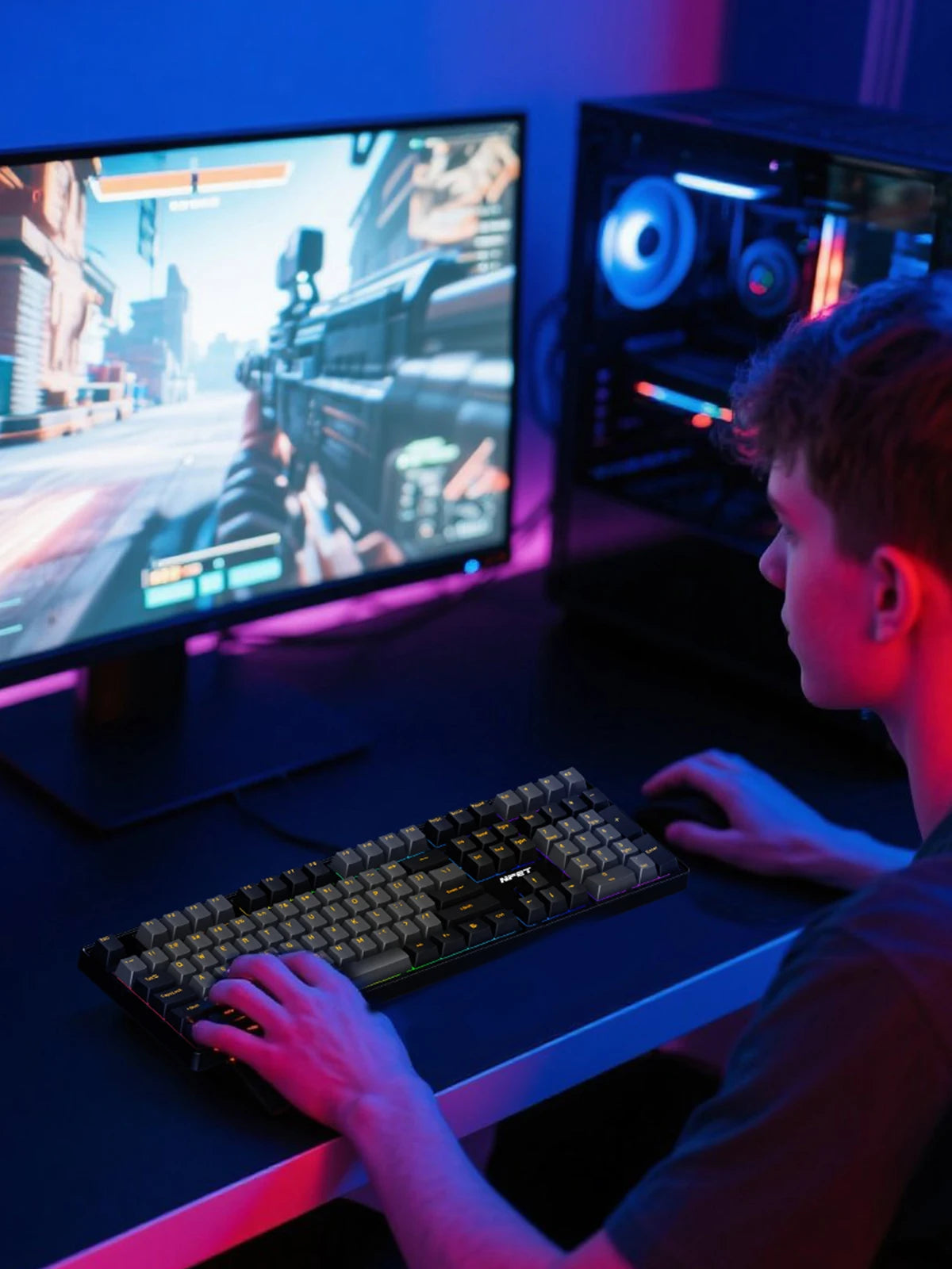 NPET 87 Keys RGB Mechanical Keyboard