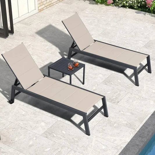 Aluminum Outdoor Chaise Lounge Set