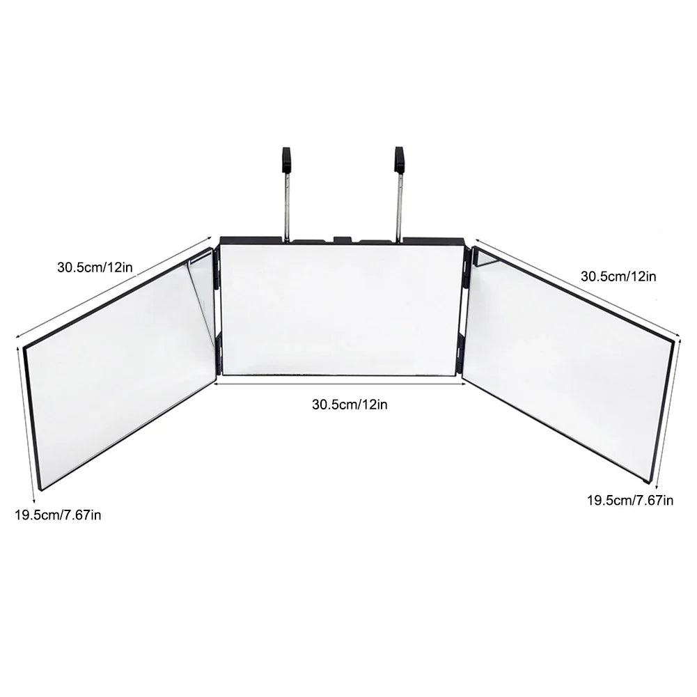 LED 3-Way Trifold Haircut Mirror