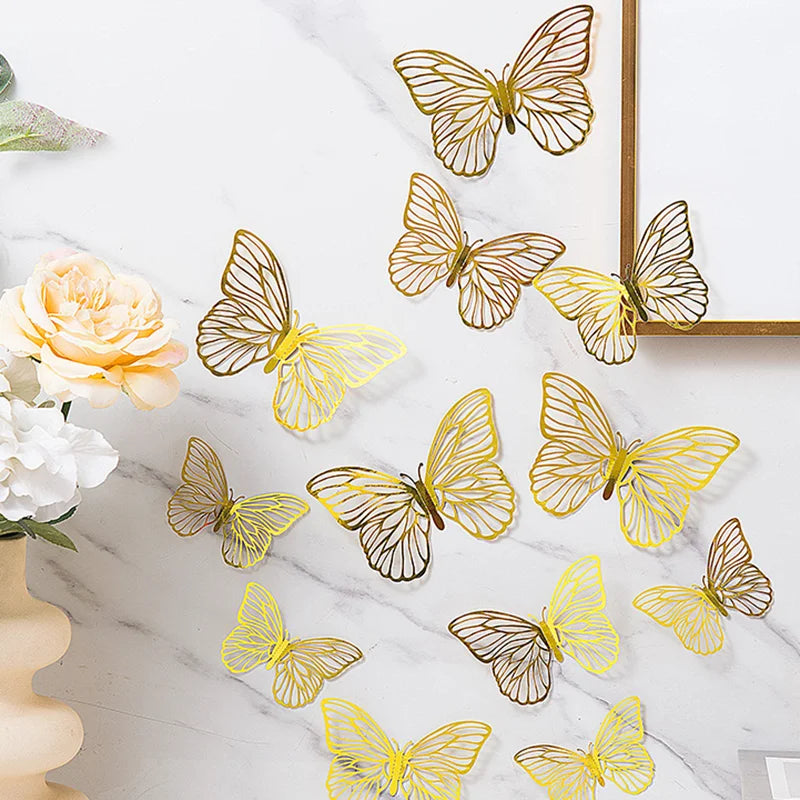Gold 3D Butterfly Wall Decor