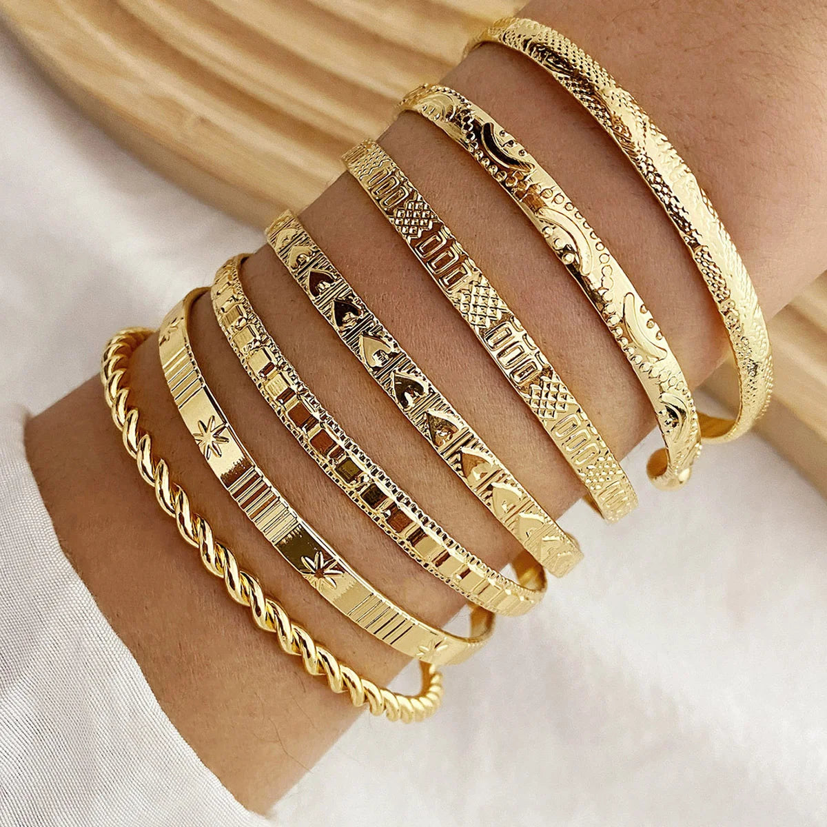 Punk Gold Bracelet Set
