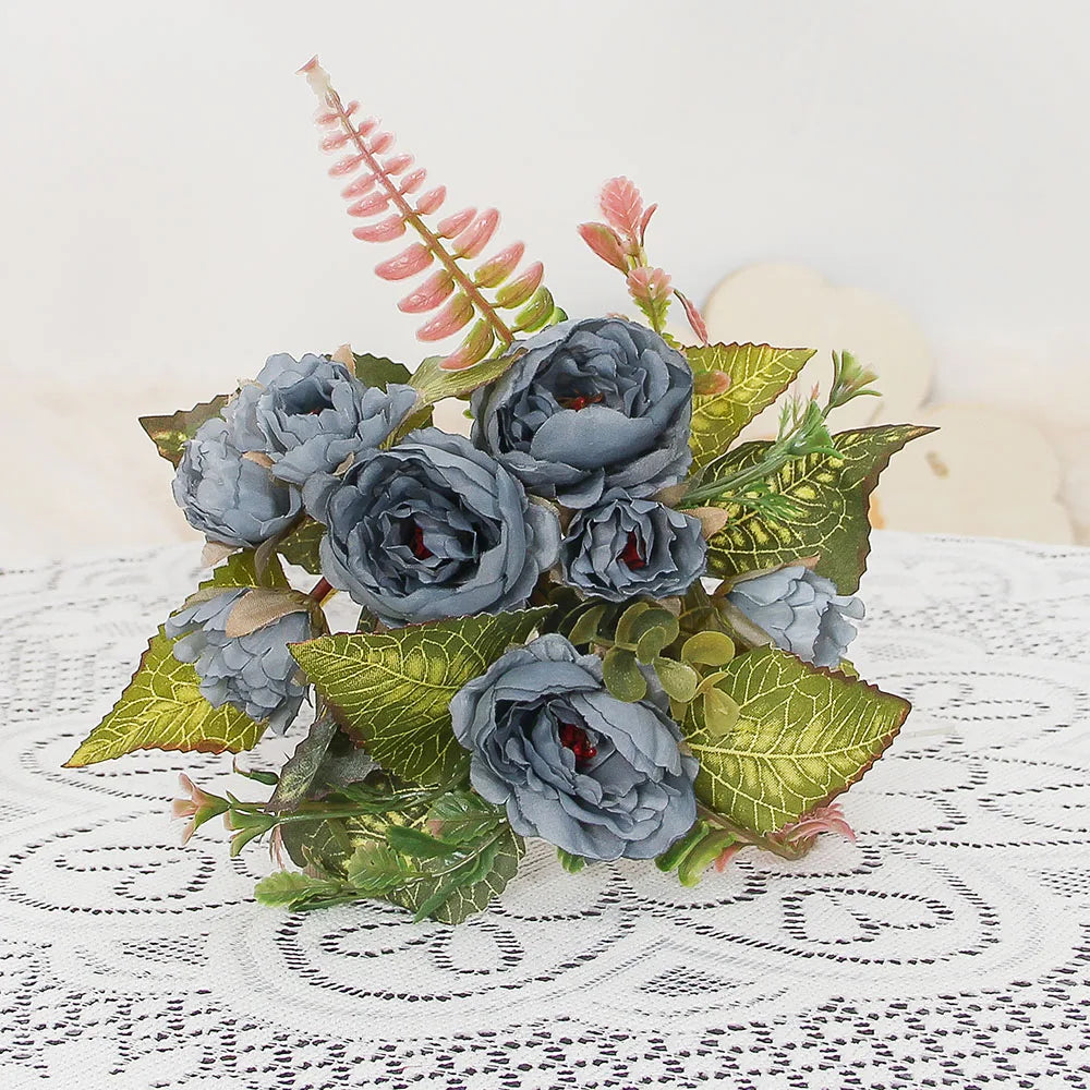 NANDI Artificial Rose Bouquet 9 Heads