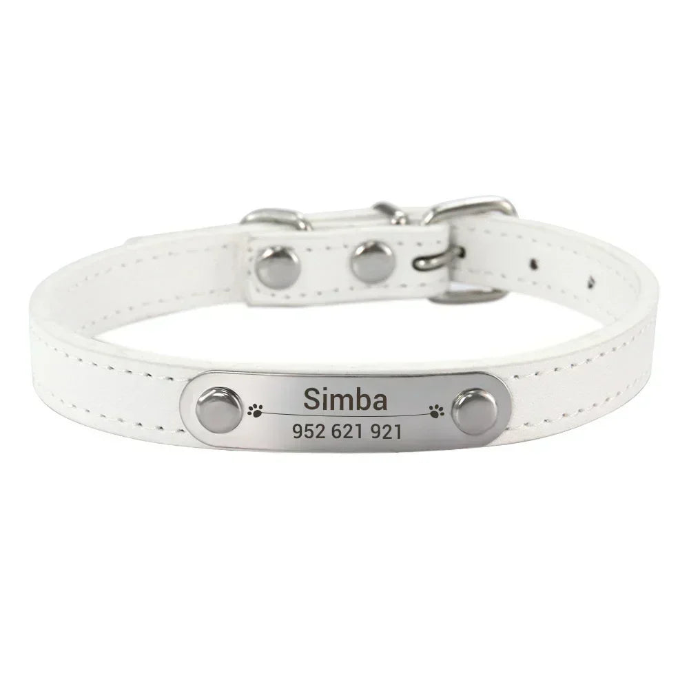 Personalized PU Leather Dog Collar
