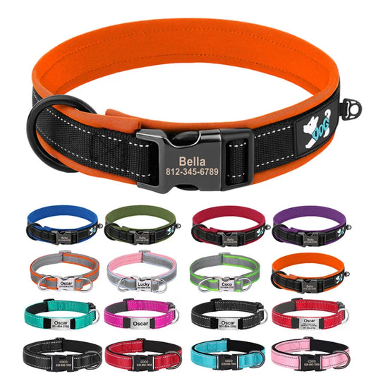 Reflective Personalized Nylon Dog Collar