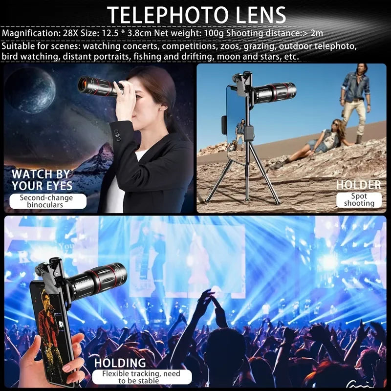 28X Telephoto Phone Lens