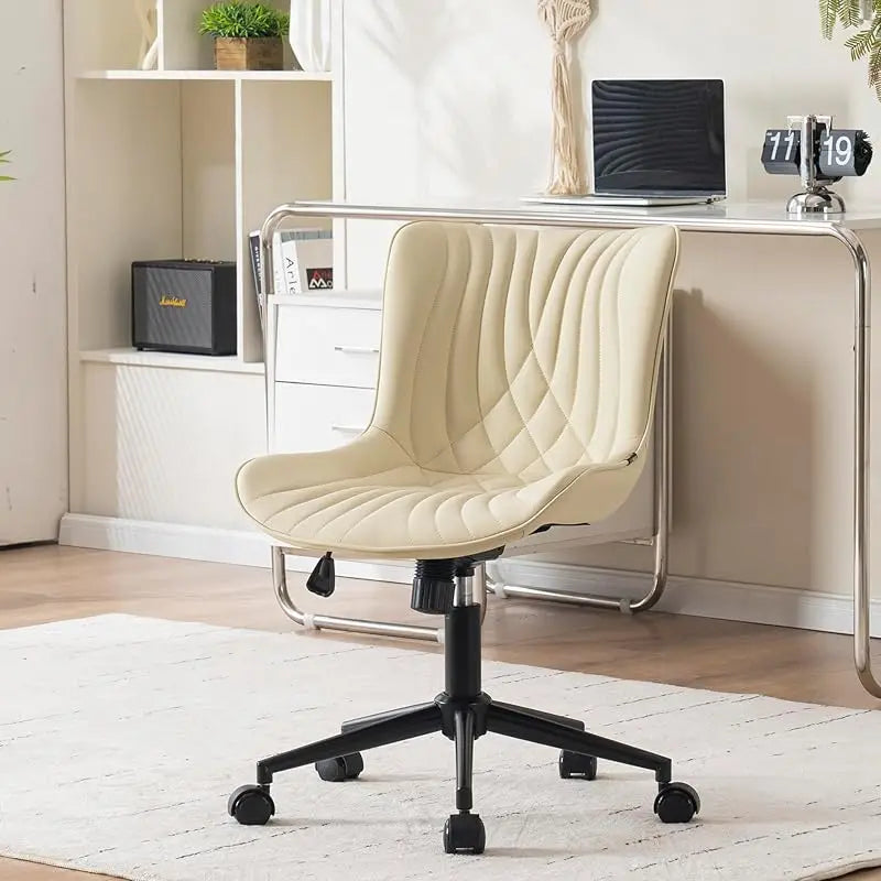 Modern Armless PU Office Chair