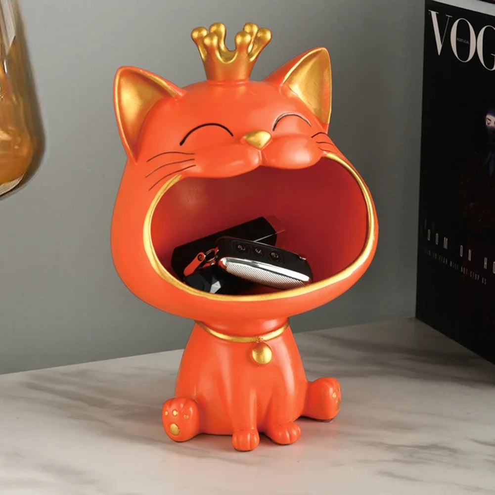 Resin Lucky Cat Storage Box