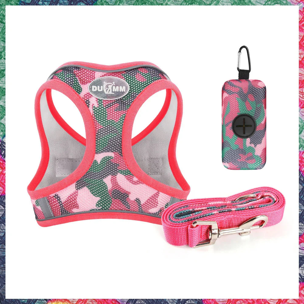 Adjustable Mesh Pet Harness Set