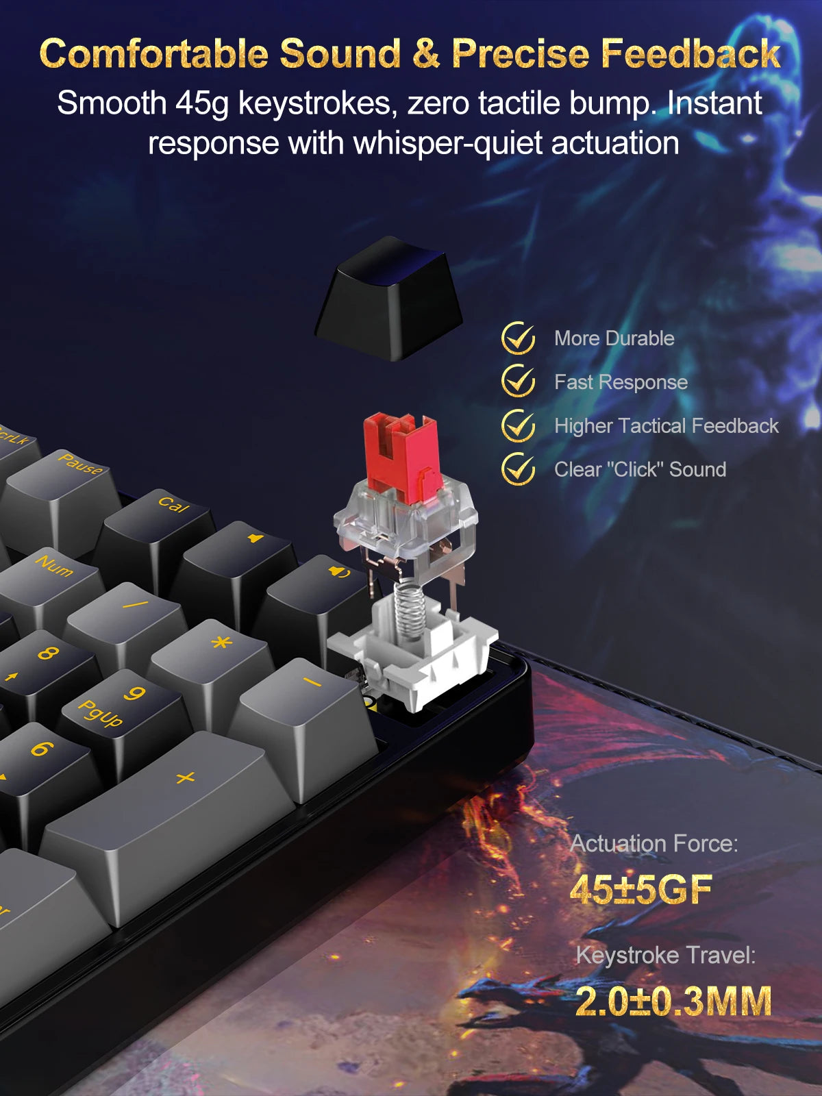 NPET 87 Keys RGB Mechanical Keyboard