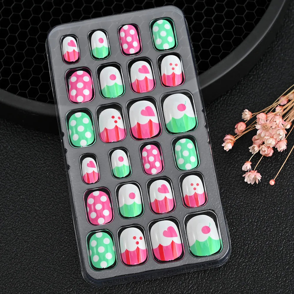 24Pcs Cute Bow Press-On Nails