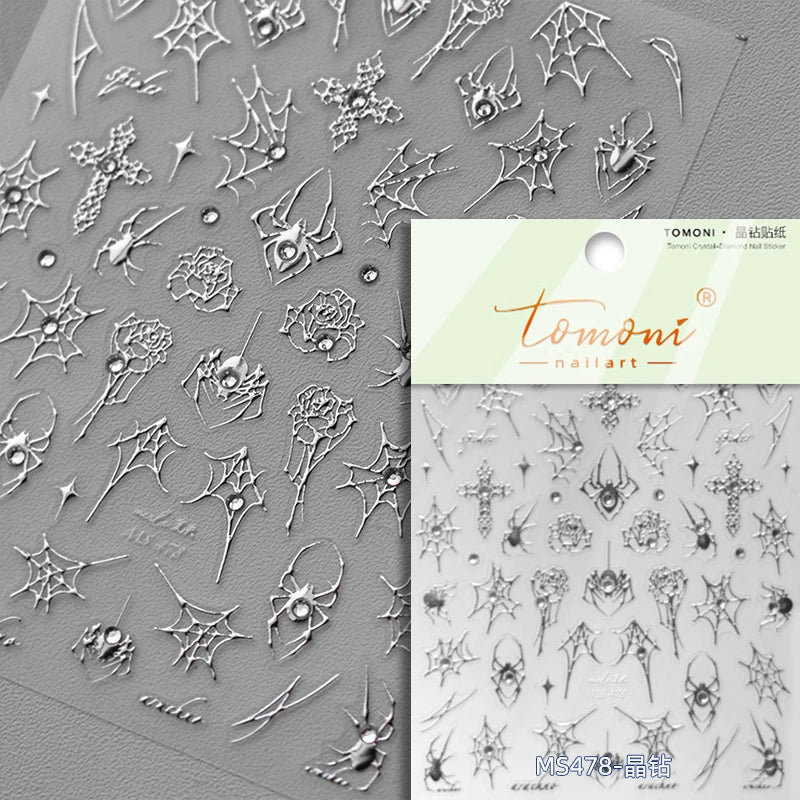 5D Spider Web Nail Sticker