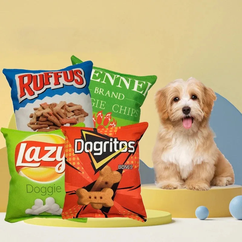 Funny Crisps Plush Dog Toy