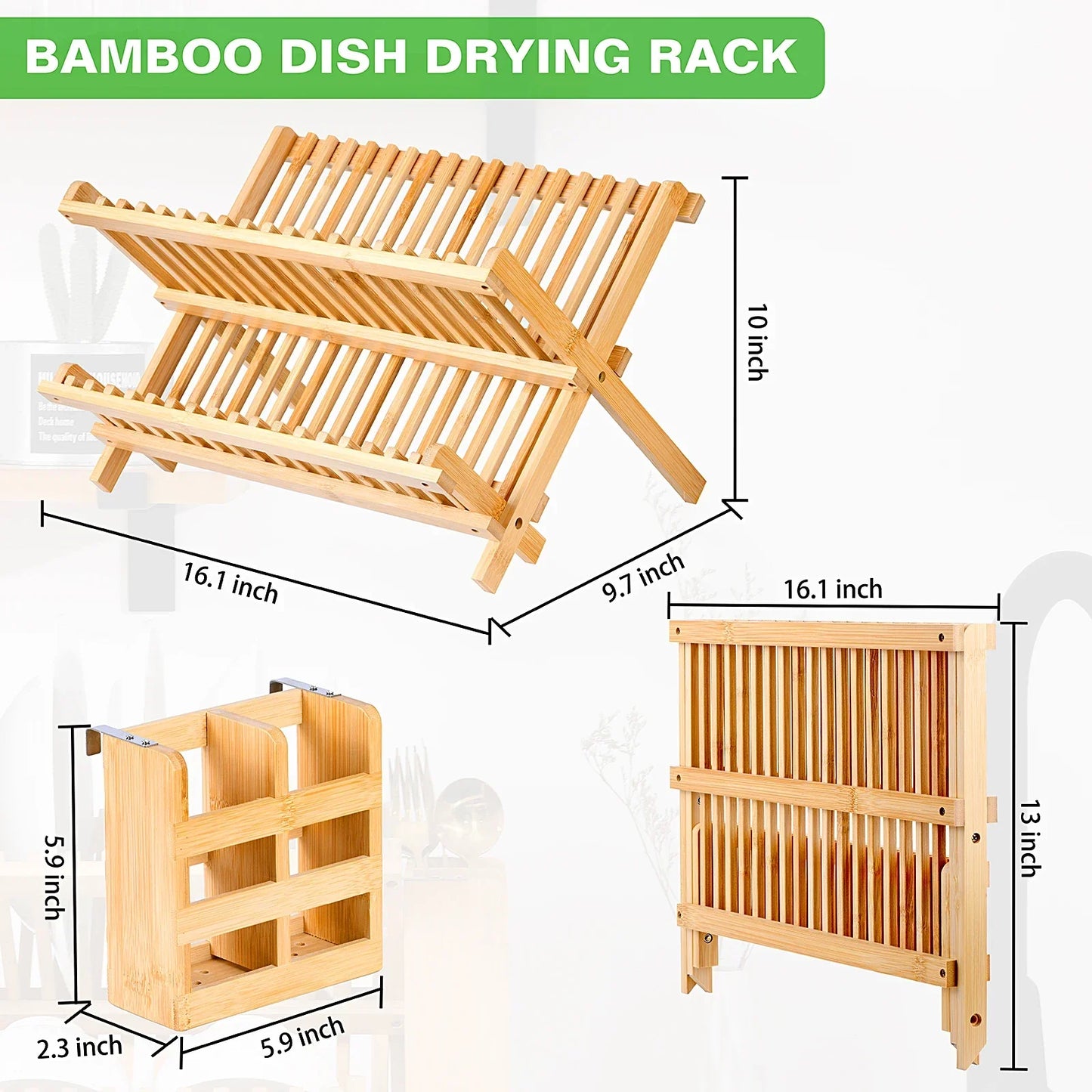 Foldable Bamboo Dish Rack