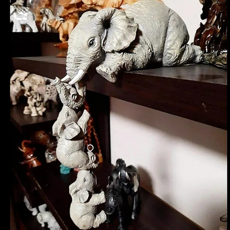 Elephant Hug Baby Doll Figurines