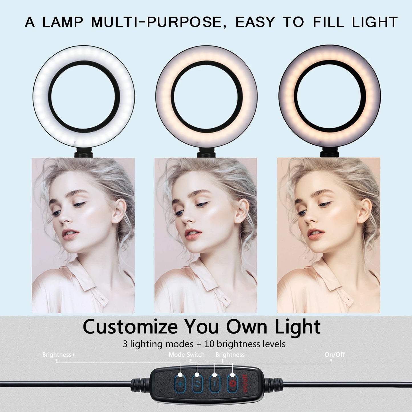 BTFOOR 26cm LED Selfie Ringlight