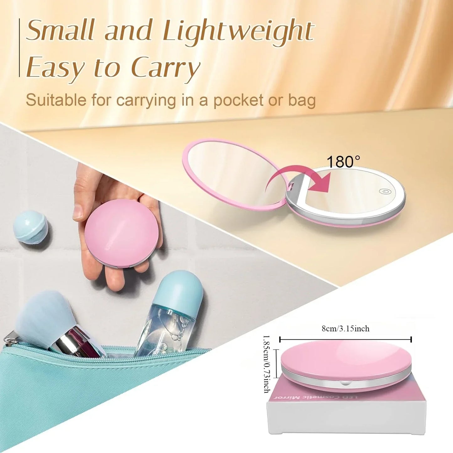 Compact LED Makeup Mirror