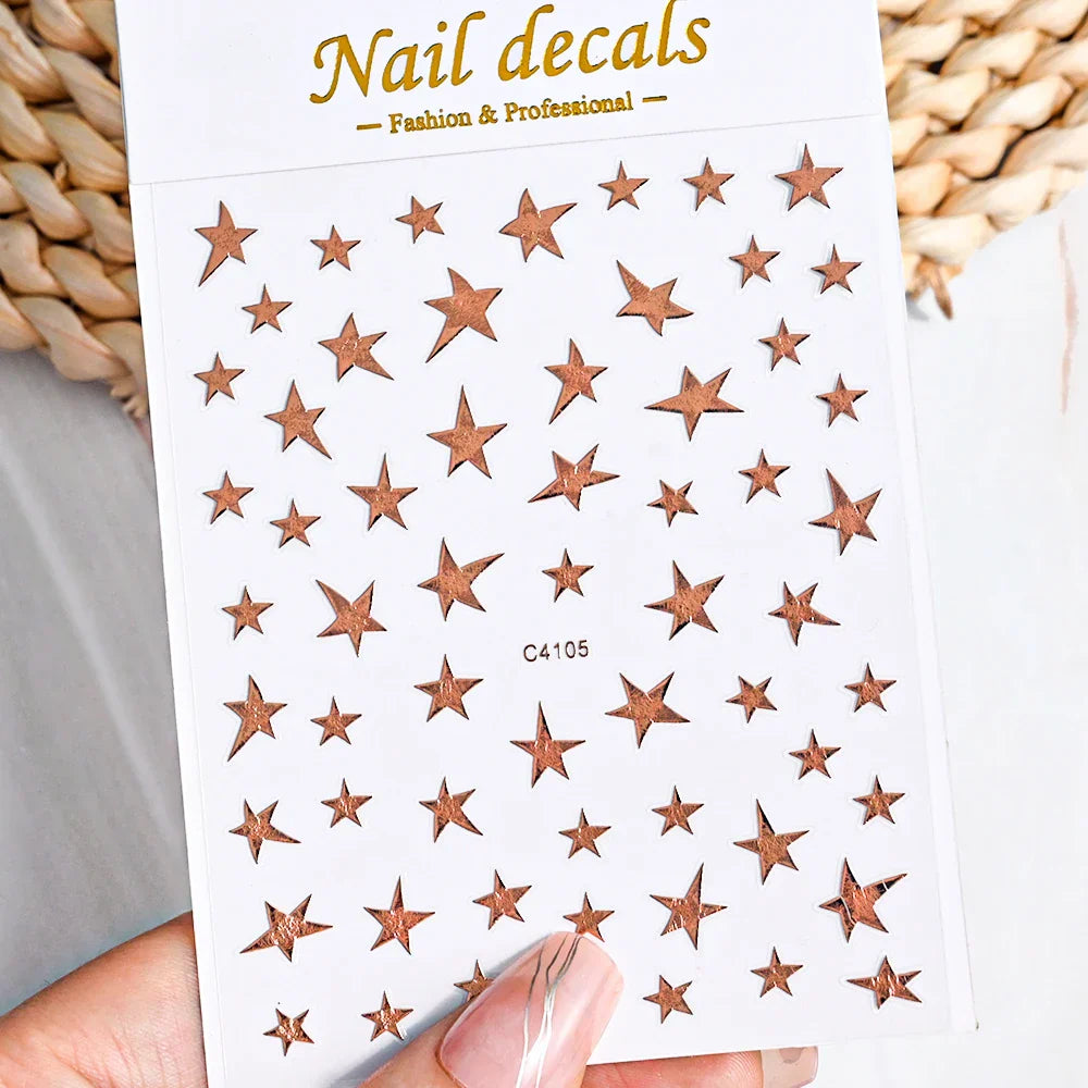 3D Metal Flame Nail Stickers