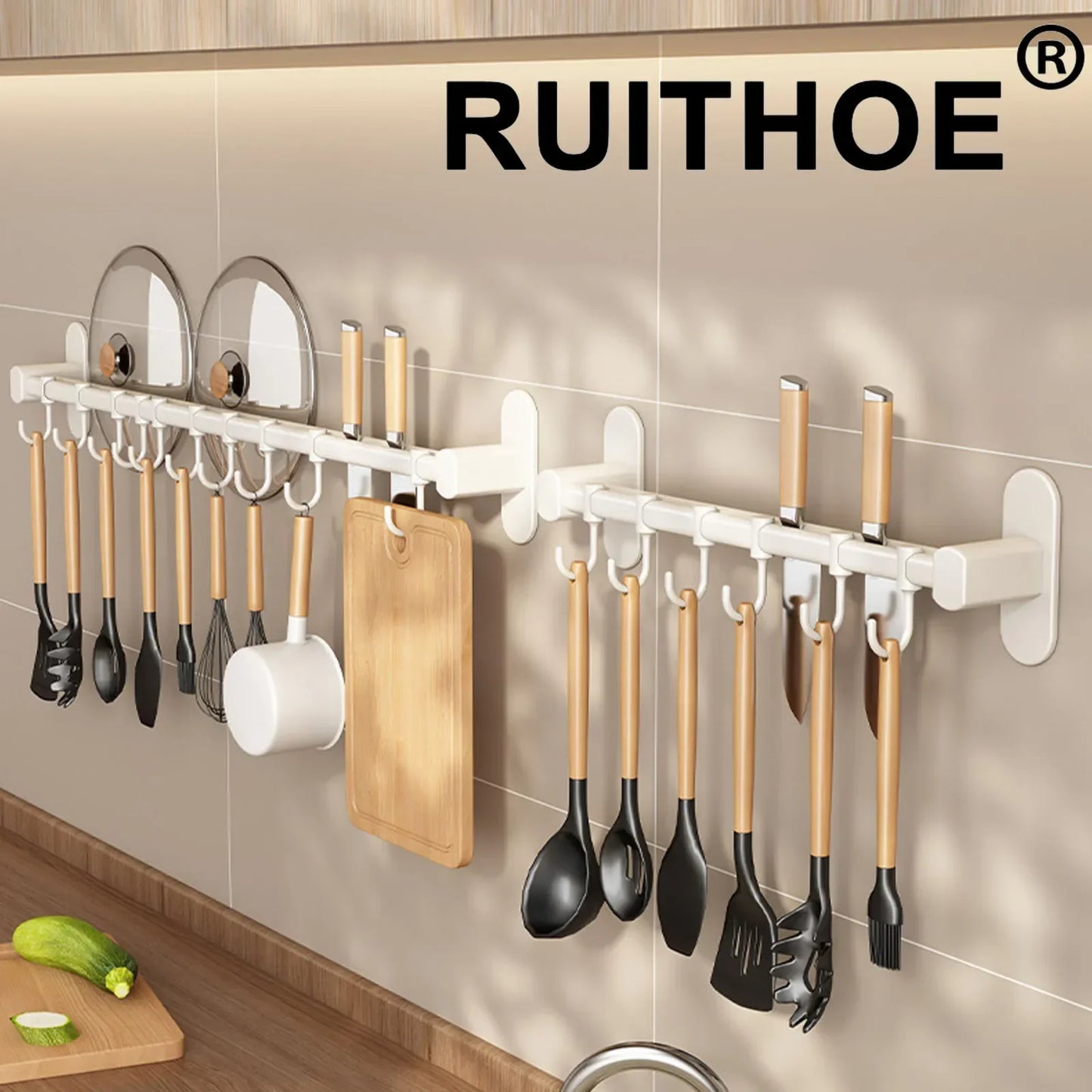 No-Punch Wall Kitchen Rack