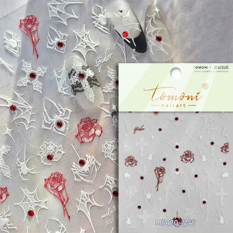 5D Spider Web Nail Sticker