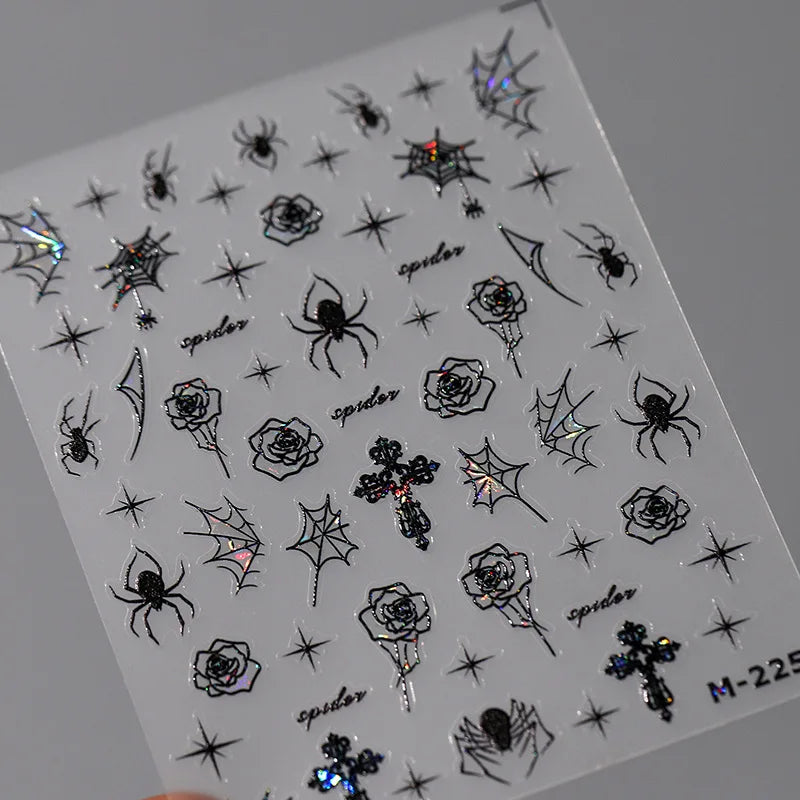 5D Spider Web Nail Sticker
