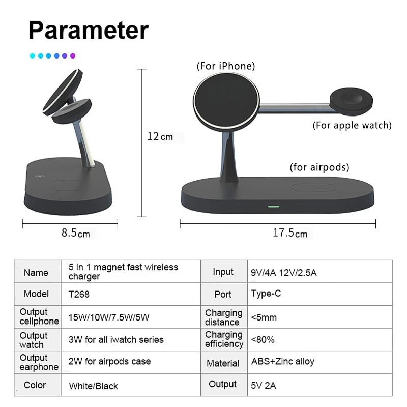 TIMESS 3-in-1 Wireless Charging Stand