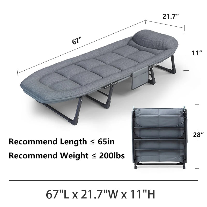 Portable 6-Position Folding Cot