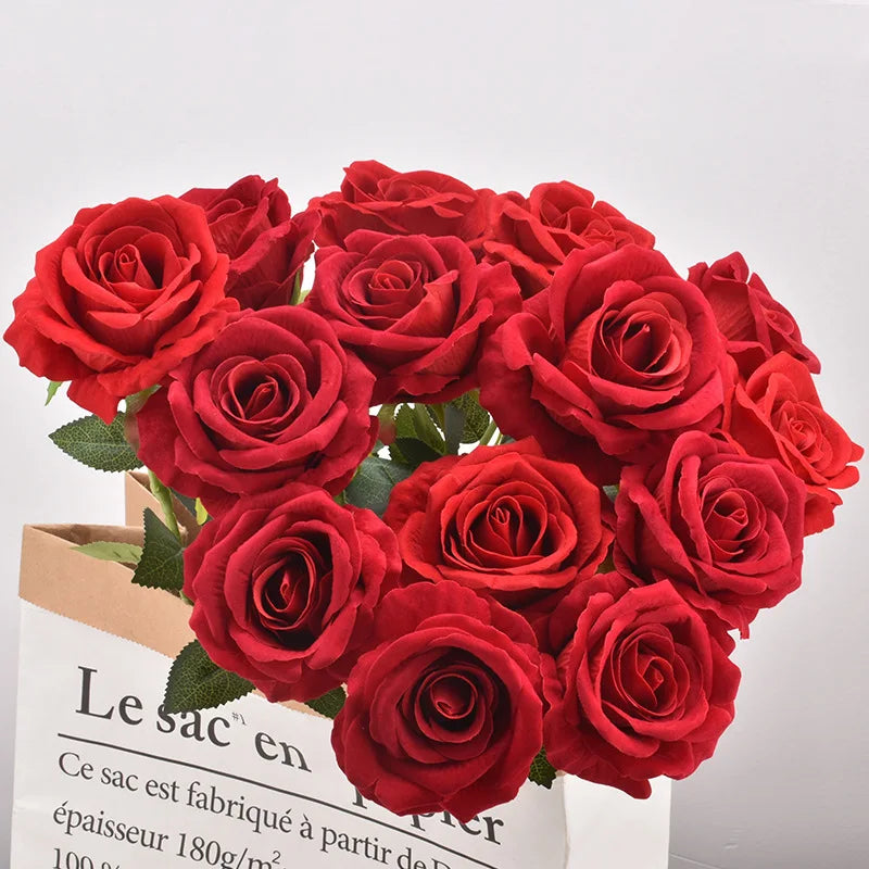 Flower Red Rose Artificial Branch Set