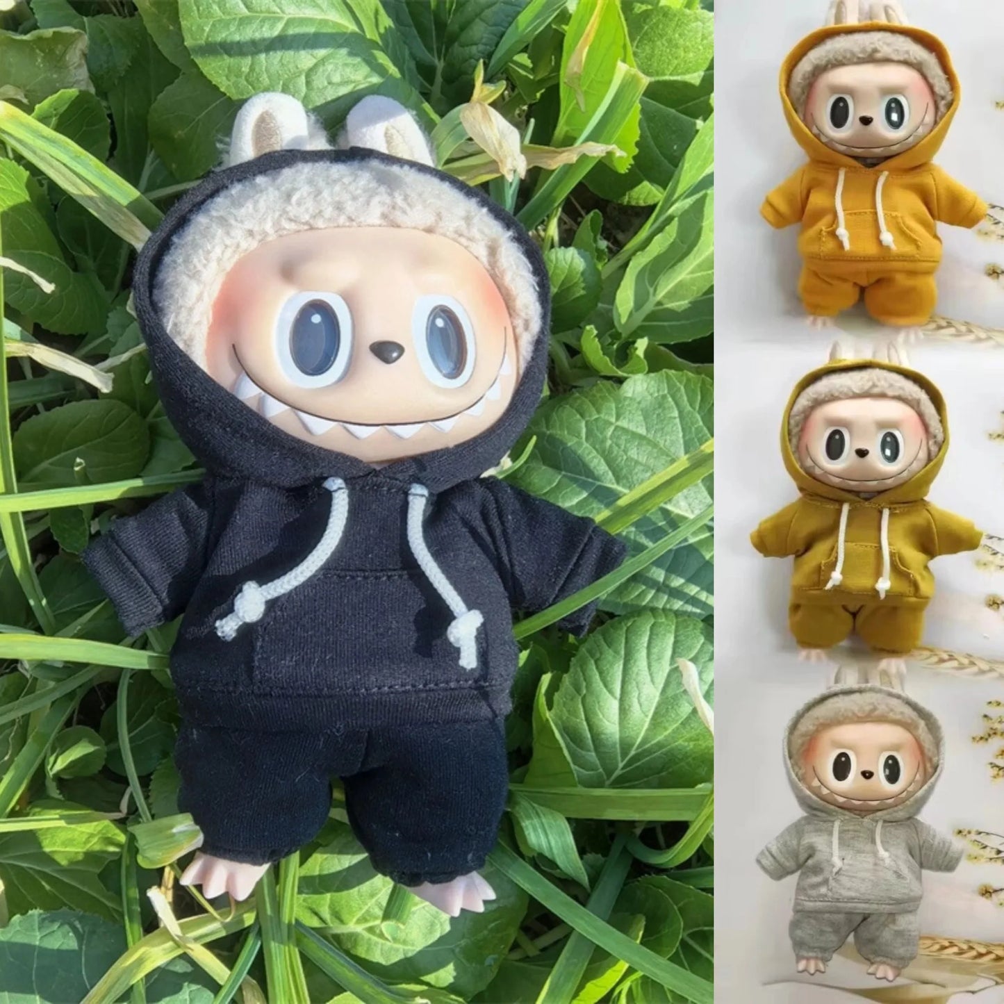 17cm Labubu Hoodie Outfit Set