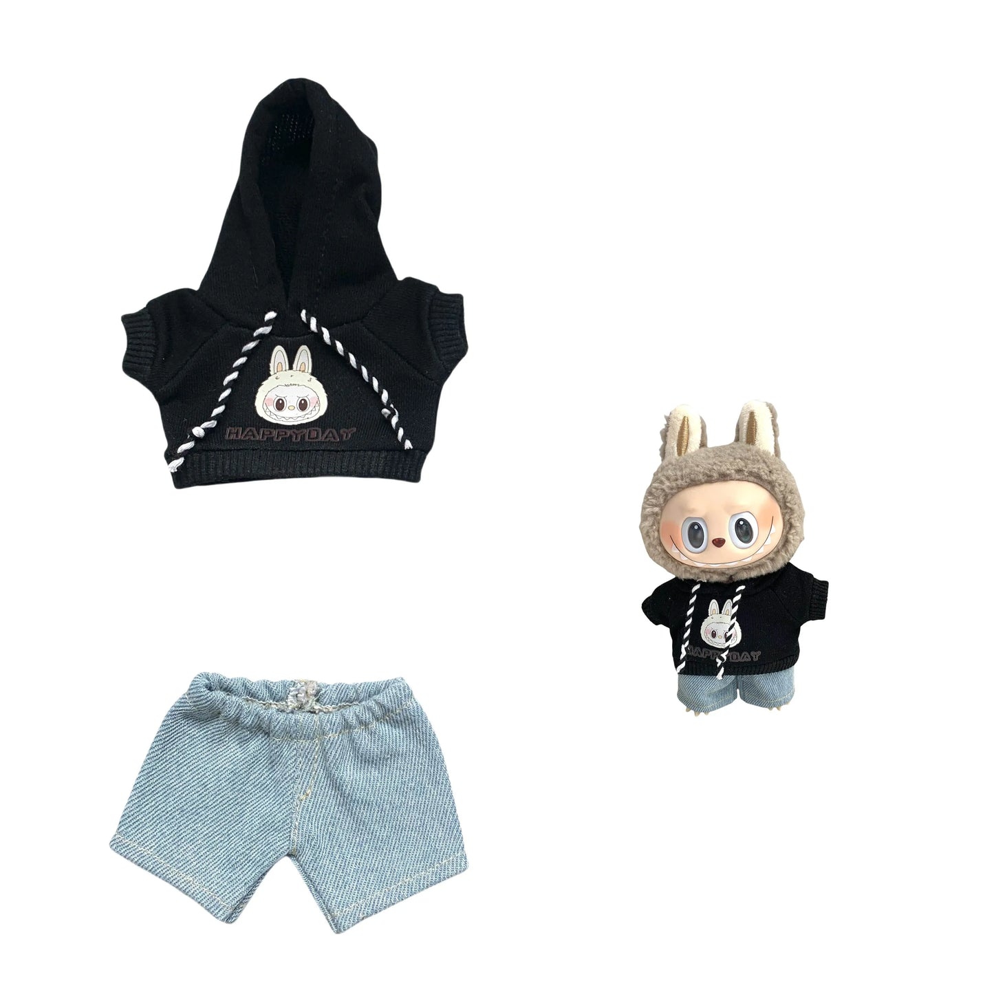 Labubu Doll Clothes: Overalls, Pants & Skirts