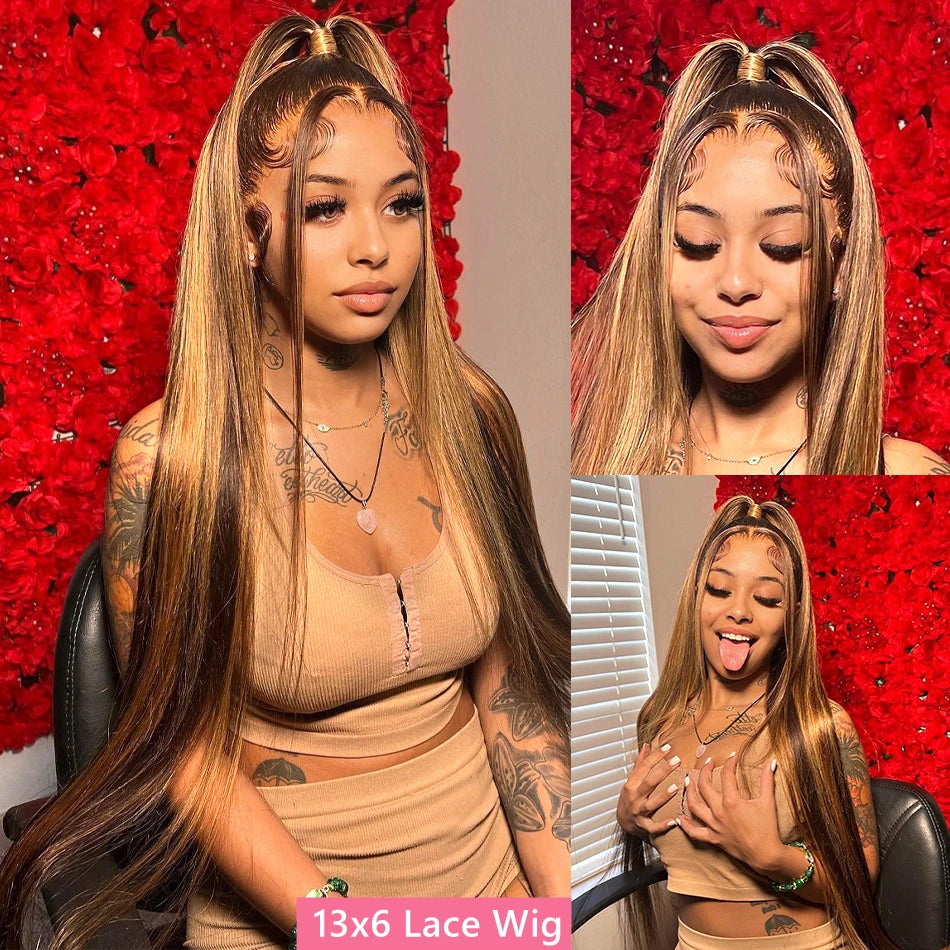 Honey Blonde Ombre Straight Wig