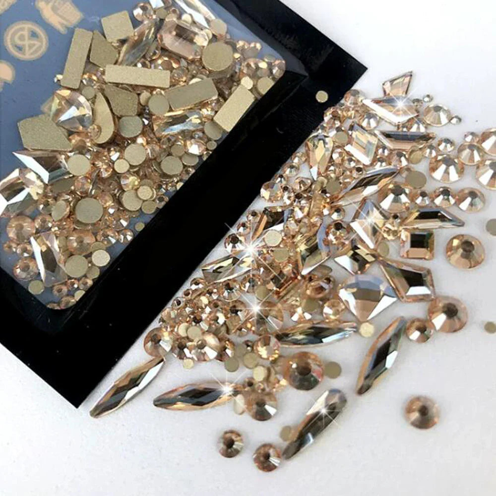 Y2K Glass Rhinestone Nail Set