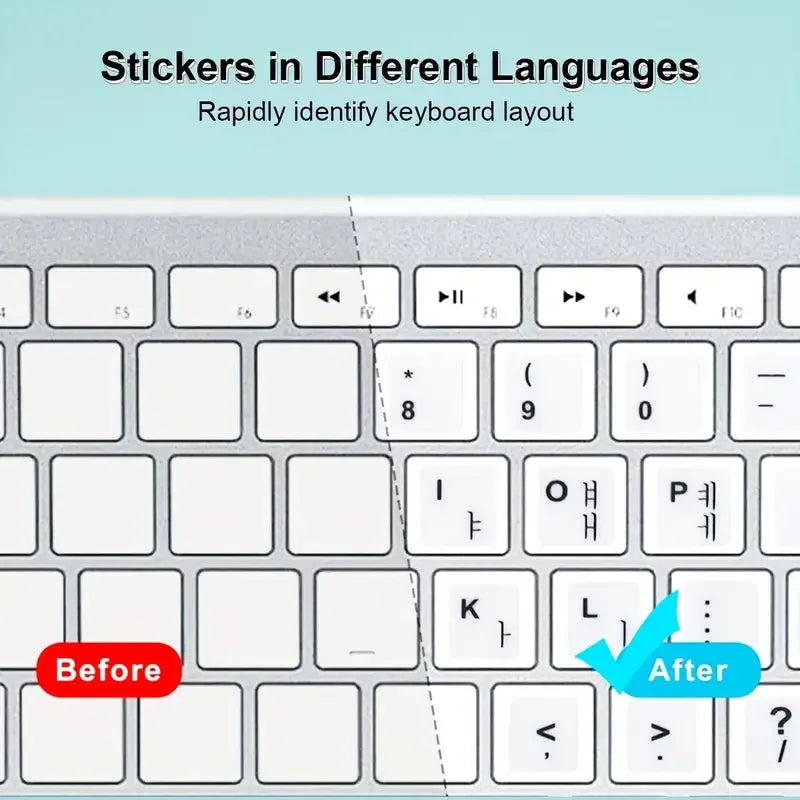 3pcs Multilingual Keyboard Stickers