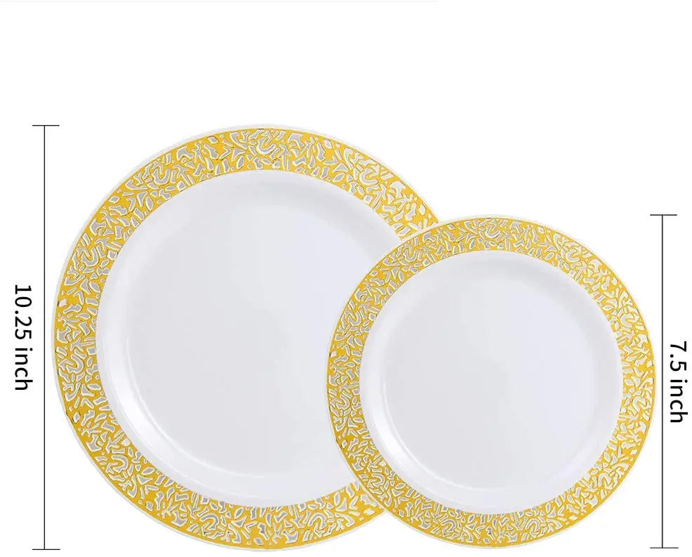 Gold Plastic Party Plate Set