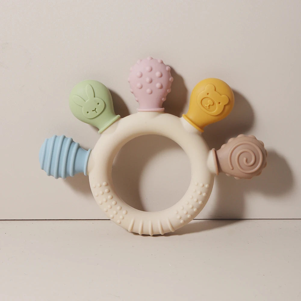Multicolor Silicone Baby Teething Ring