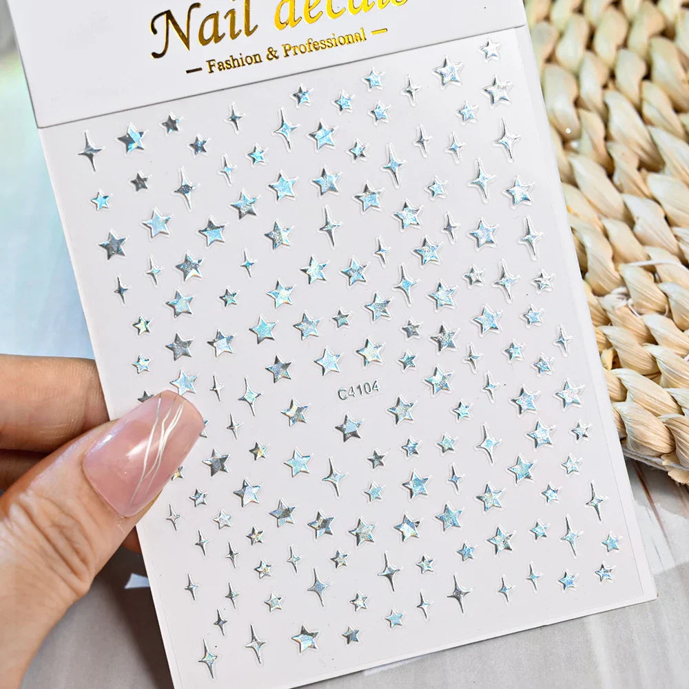 3D Metal Flame Nail Stickers