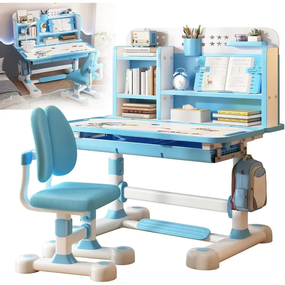 Kids Adjustable Study Desk Set